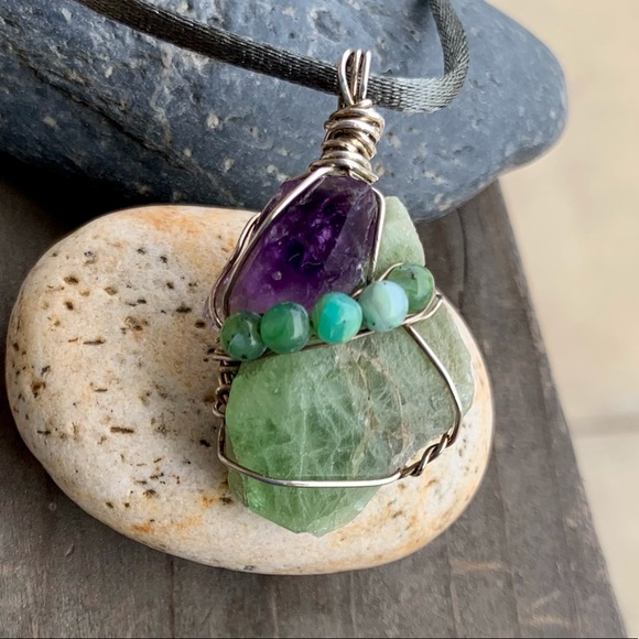 Amethyst, Peridot & Opal Bead Necklace - Picture 6 of 13